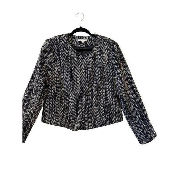 CAbi Osprey Wool Blend Tweed Moto Jacket Size 16 Career, Classic - Picture 3 of 15